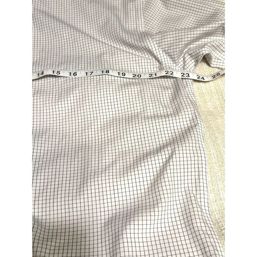 Brooks Brothers Size 32/33  Dress Shirt  White Black Check Cotton Cuff Monogram